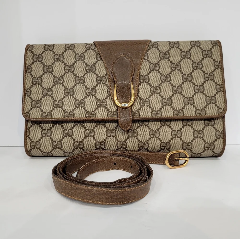 GUCCI Crosbody Bag, Clutch, Two Ways, Vintage, Prestige Condition - Picture 1 of 16